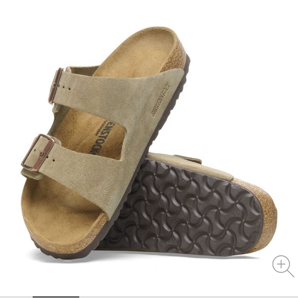 Birkenstock Arizona taupe suede — size 39 normal/wide